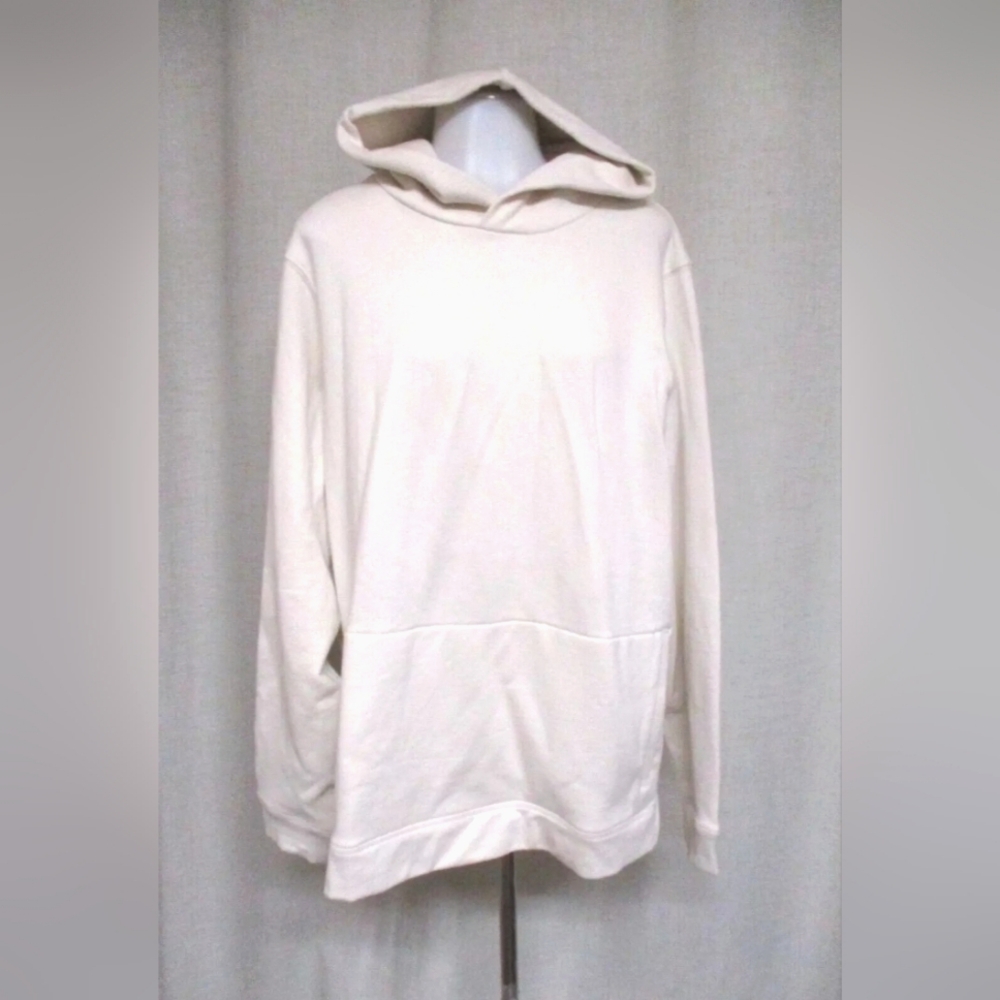 NEW NTLY White hooded pullover thick high Quality sweatshirt hoodie pocket XL